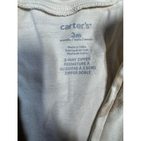 Carters Baby Pajamas Footed Sleeper 2 Way Zipper Bunny‎ Print 3 Months - Picture 6 of 7
